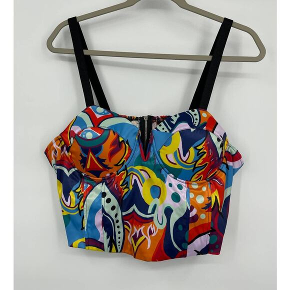 Love X Design Womens Multicolor Bustier Halter Top NEW 1X Subway Stop - Picture 12 of 12